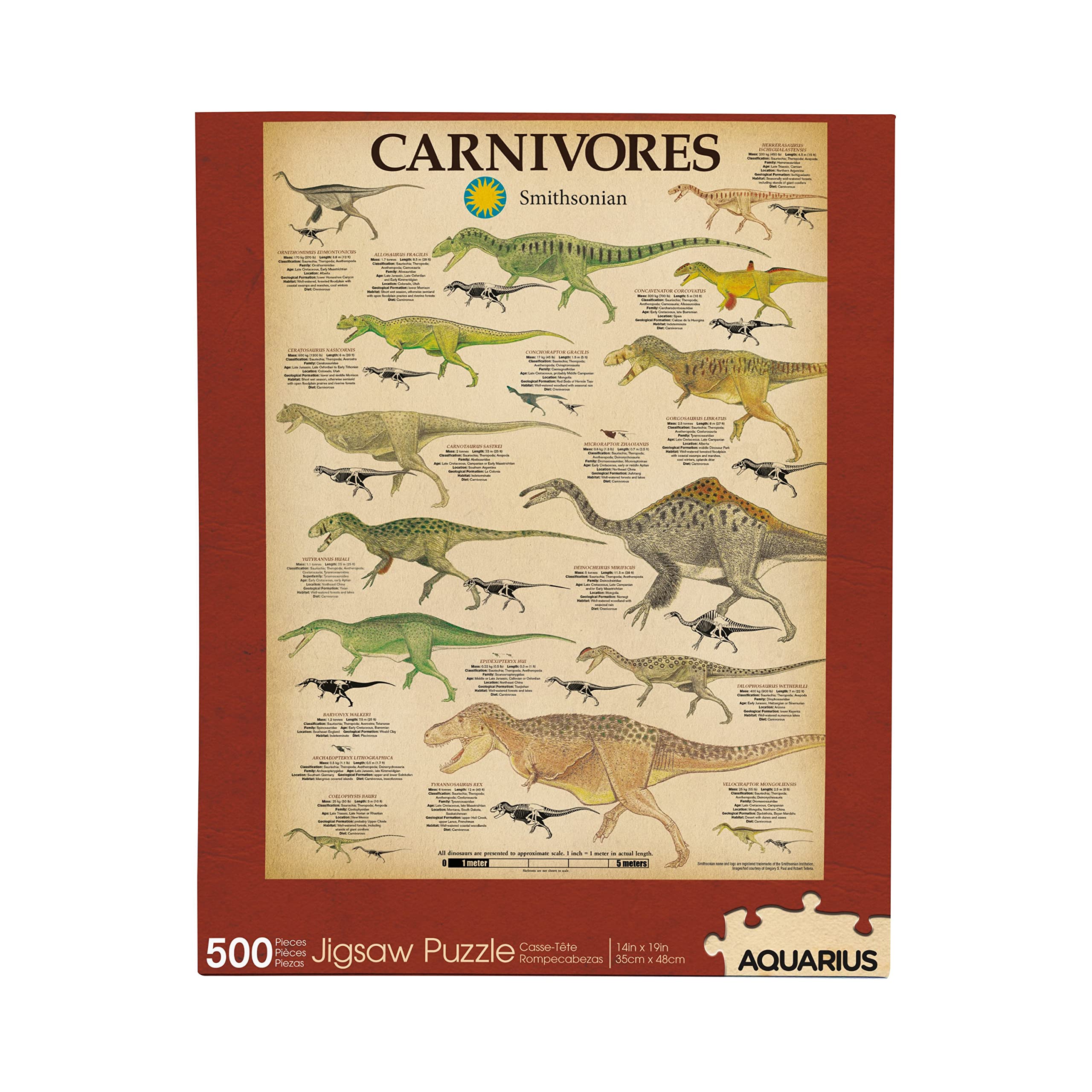 Amazon.com: AQUARIUS Smithsonian Carnivores Donosaur 500 Piece